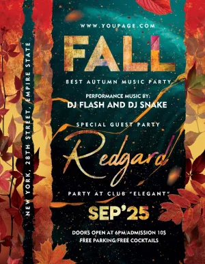 Free Elegant Fall Party Flyer Template