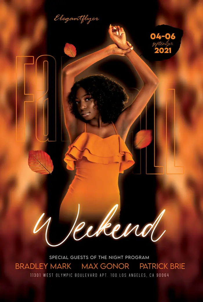 Free Fall Weekend Party Poster Template