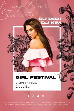 Free Girl Festival Poster Template