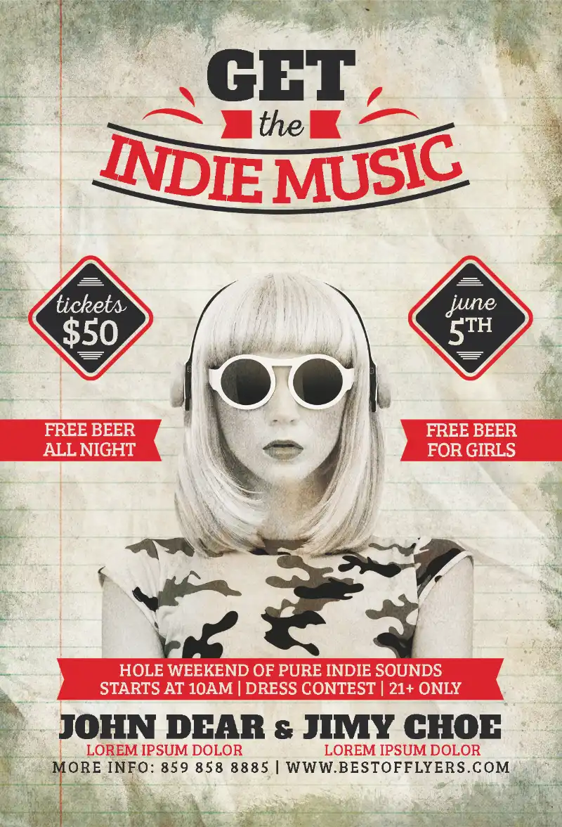 Free Indie Rock Flyer PSD Template