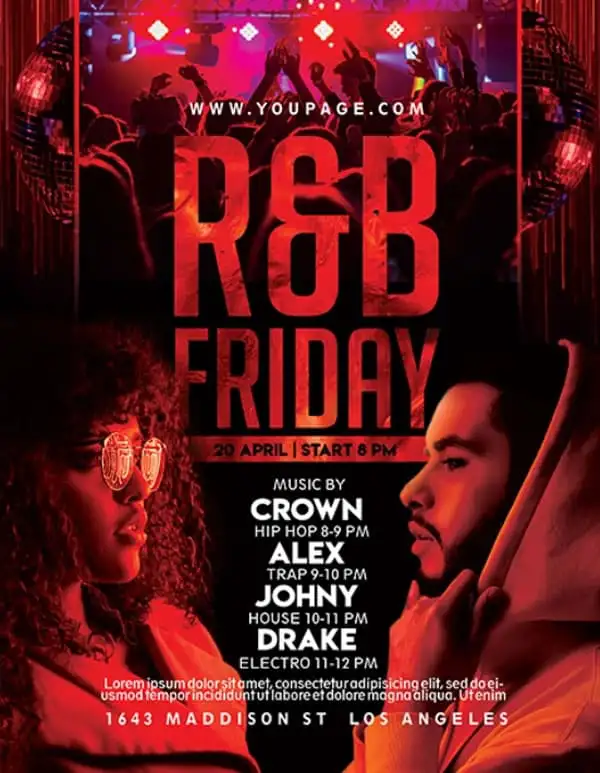 Free R&B Party Event Flyer Template