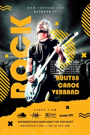 Free Rock Concert Poster PSD Template