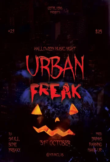 Free Urban Halloween Party Flyer Template