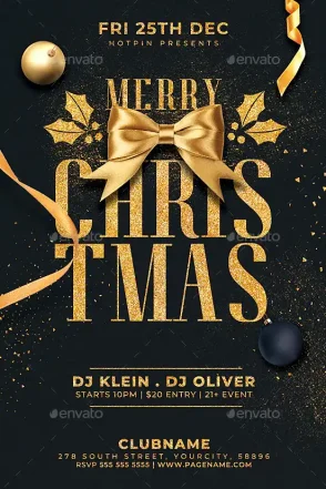 Elegant Christmas Party Flyer Template