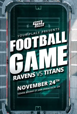 Free American Football Game Flyer Template