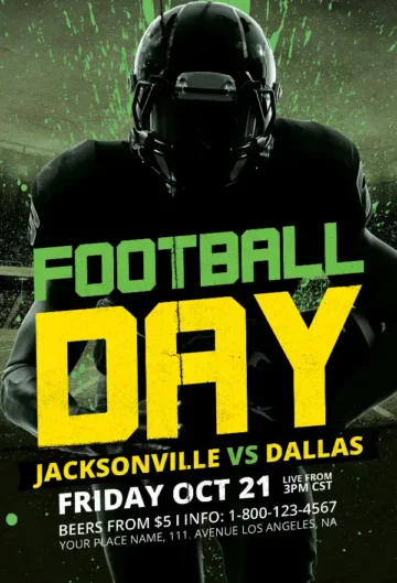Live Football Game Free Flyer Template