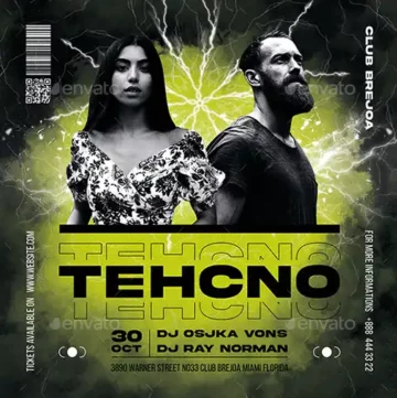 Techno DJ Event Instagram Template