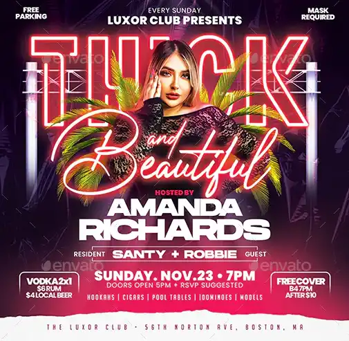 Night Club Party Flyer and Insta Template