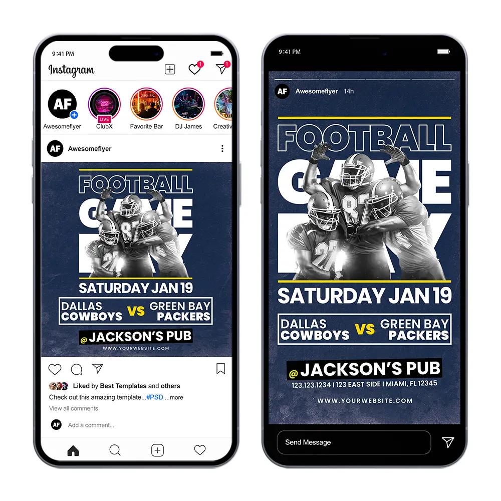 Football Game Event Flyer and Social Media Template