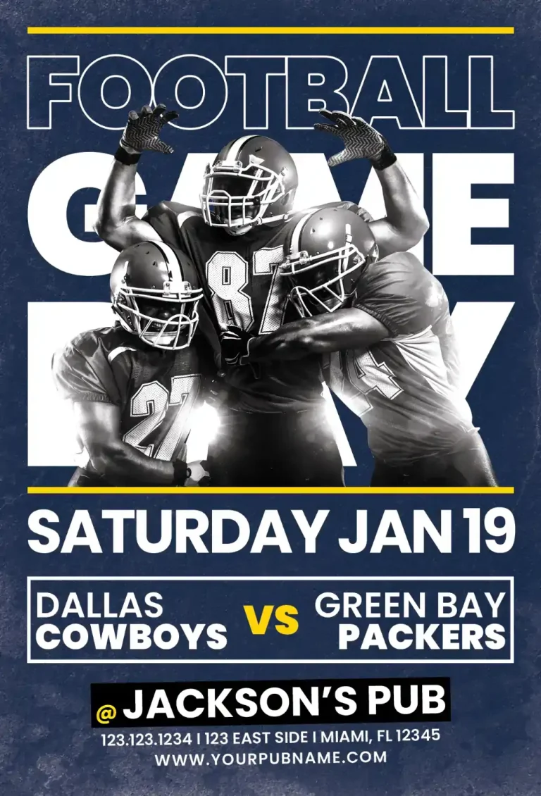 Football Game Event Flyer and Social Media Template