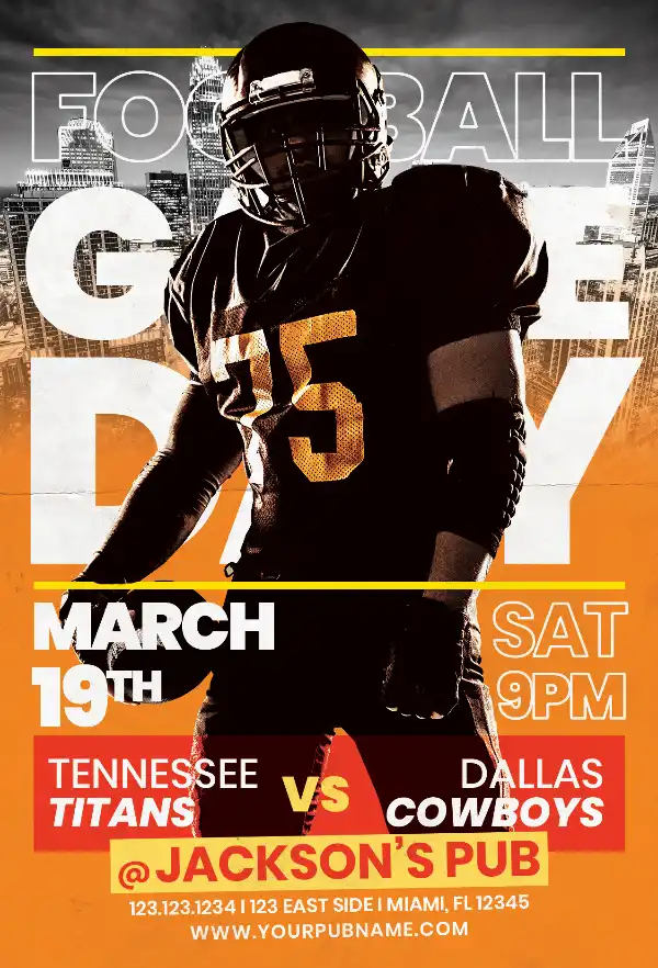 Free American Football Event Flyer Template