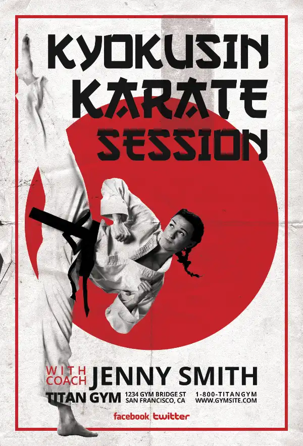 Free Karate Sessions Flyer Template