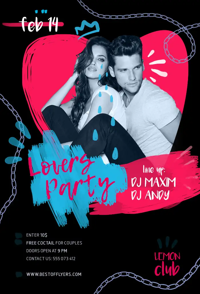 Lovers Party Free Flyer Template