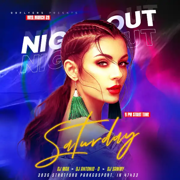Free Saturday Night Out Instagram Template