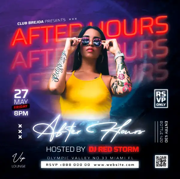Club After Hours Party Instagram Template