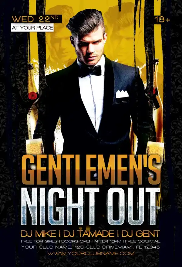 Gentlemen’s Night Flyer Template