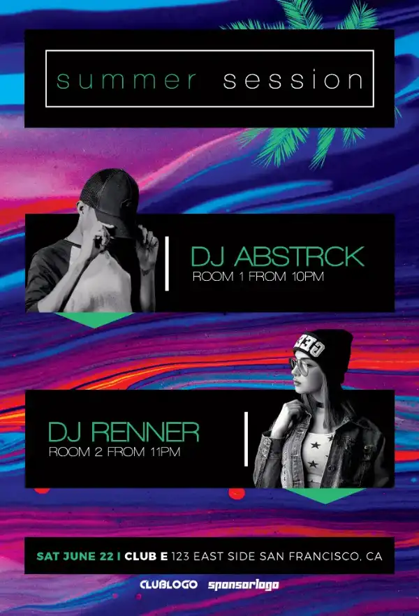 Live DJ Music Party Flyer Template