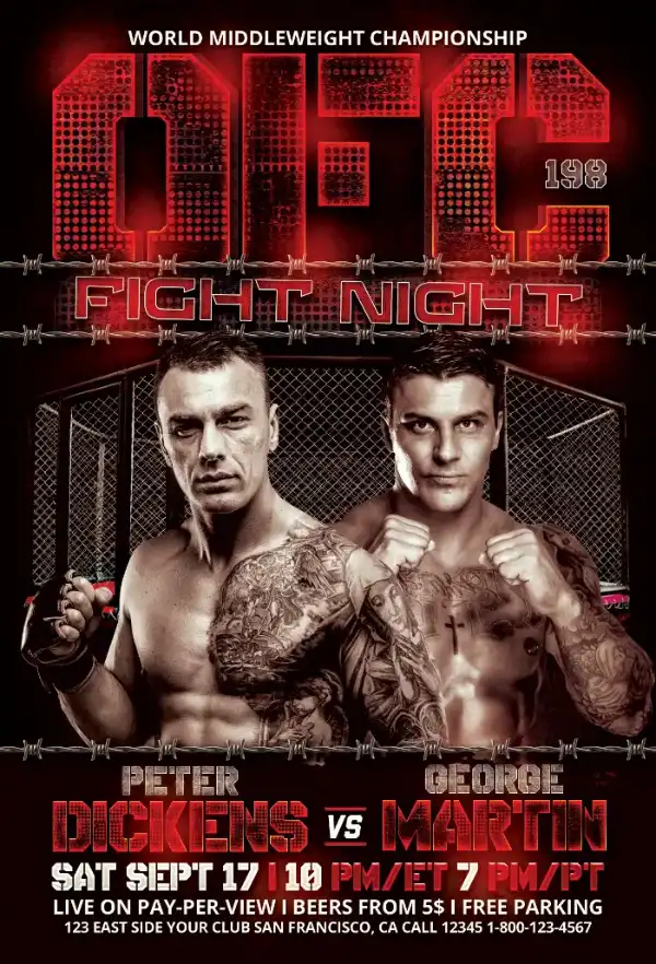 MMA/UFC Fight Event Flyer Template