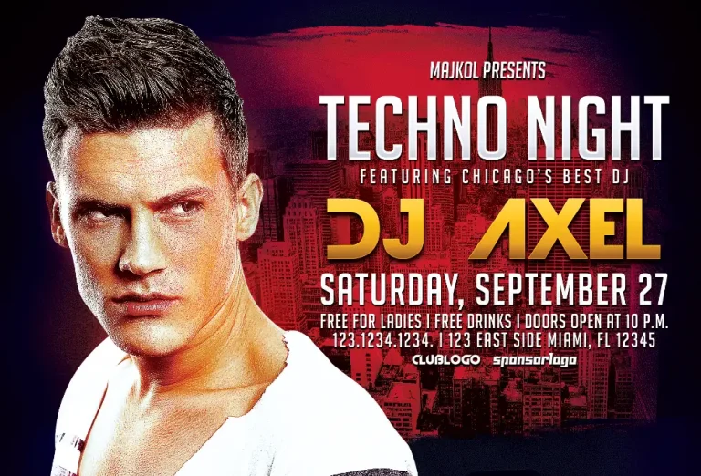 Electro Night DJ Flyer Template