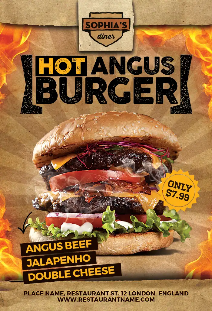 Hamburger Fast Food Flyer Template
