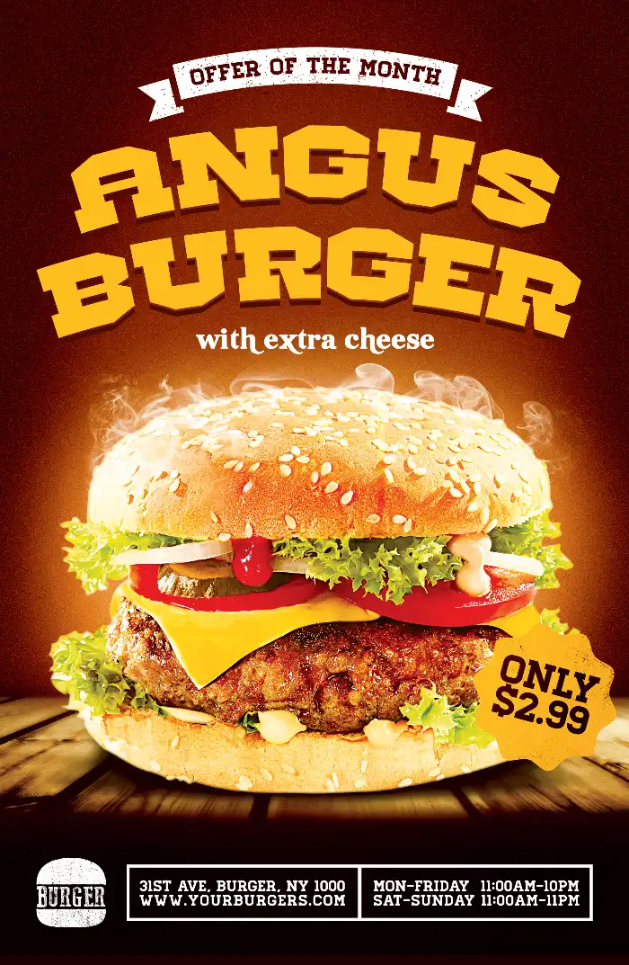 Hamburger Fast Food Poster Template