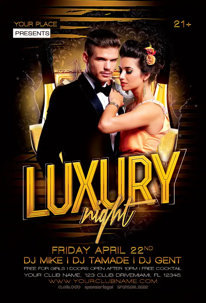 Luxury Night Party Event Flyer Template