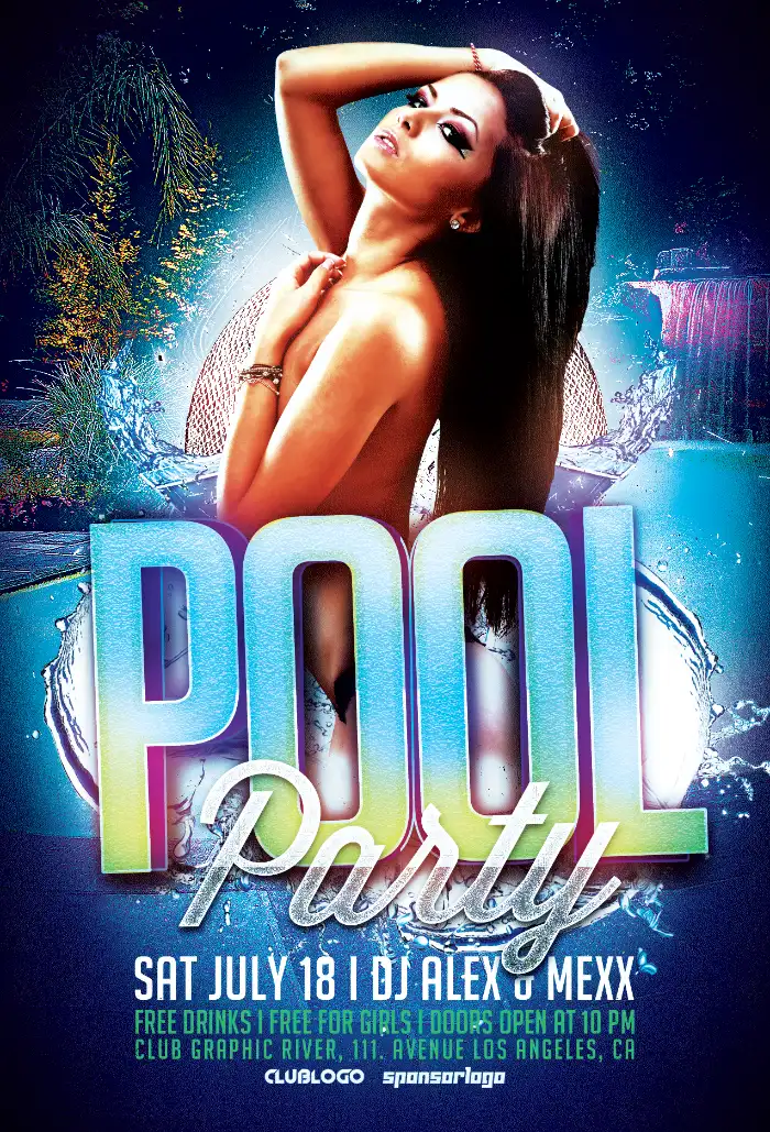 Pool Party Summer Flyer Template