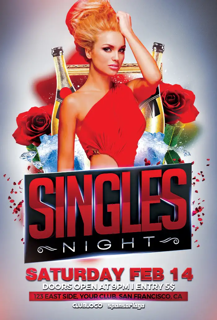 Singles Night Party Flyer Template