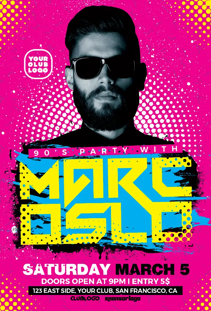 90’s Music Event Flyer Template