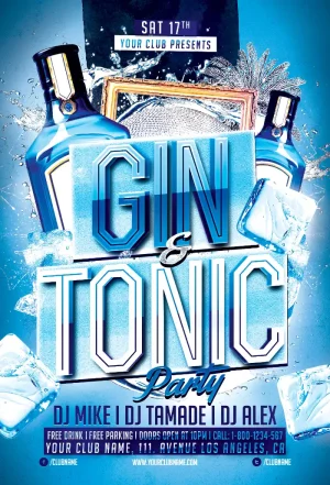 Gin Tonic Night Flyer Template