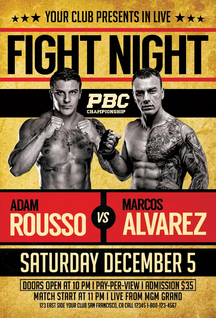MMA/UFC Fight Night Flyer Template