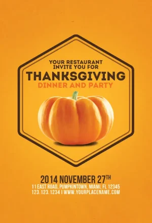 Minimal Thanksgiving Flyer Template