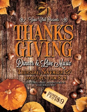 Free Thanksgiving Event Poster Template