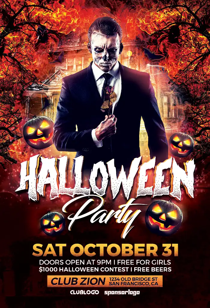 Elegant Halloween Party Flyer Template