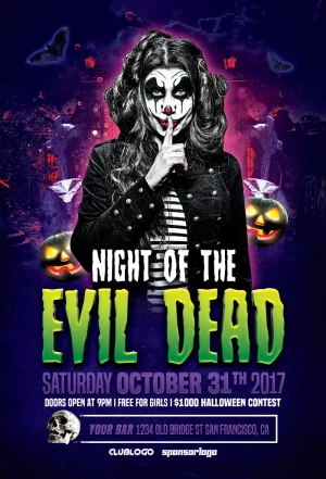 Evil Dead Halloween Party Flyer Template