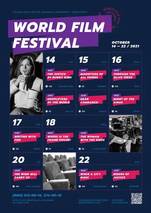 Film Festival Schedule Poster Template