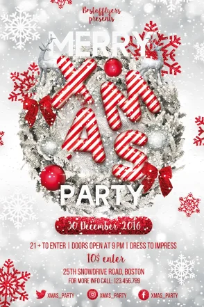 Free Merry Christmas Party Flyer Template
