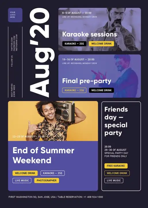 Party Schedule Poster Template