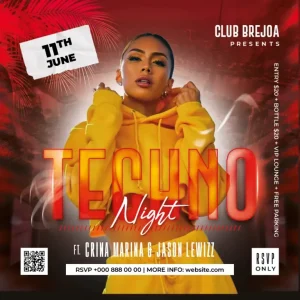 Techno Party Free Instagram Template