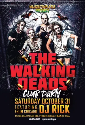 Zombie Outbreak Halloween Party Flyer Template