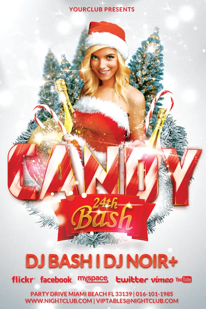 Candy Christmas Bash Flyer Template
