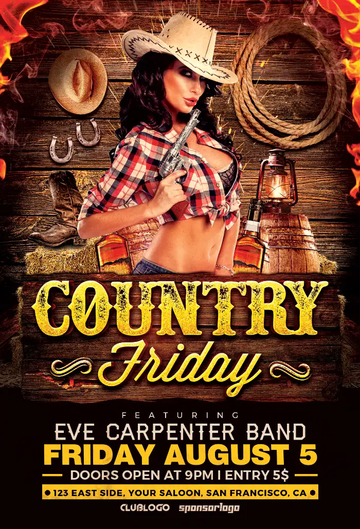 Country Friday Party Flyer Template