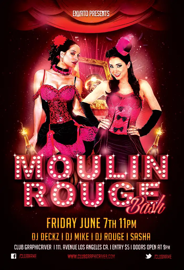 Moulin Rouge Party Flyer Template
