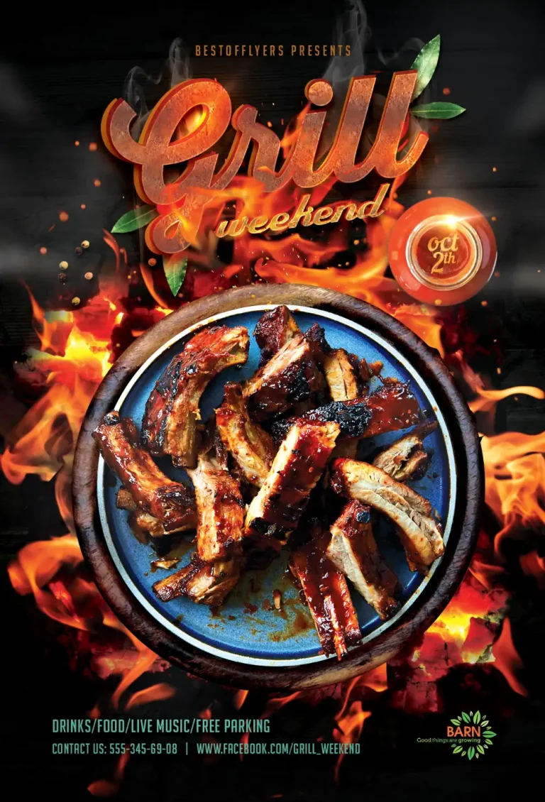 BBQ Grill Weekend Free Flyer Template