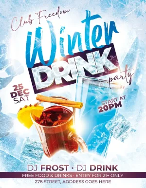 Free Winter Party Flyer Template
