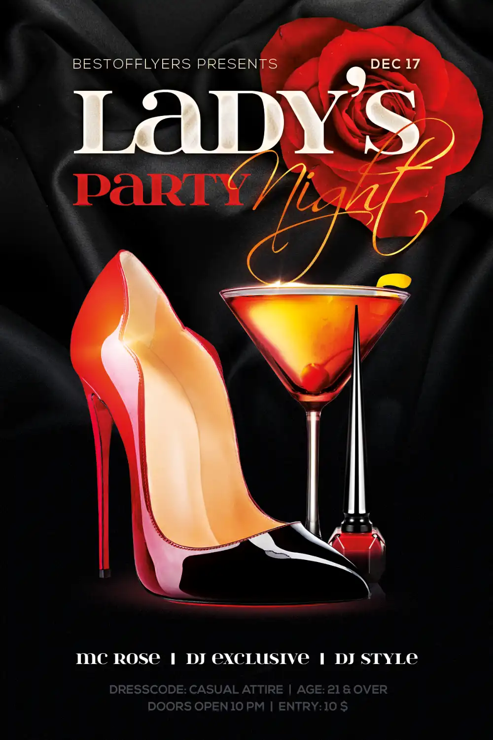 Lady’s Night Party Free Flyer Template