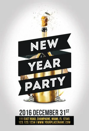 Minimal New Year Party Flyer and Poster Template