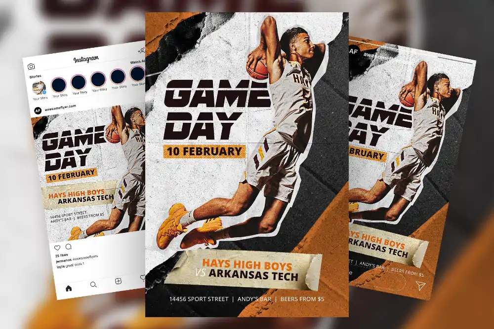 Get the Basketball Event Flyer and Social Media Template for amazing Sport Events
