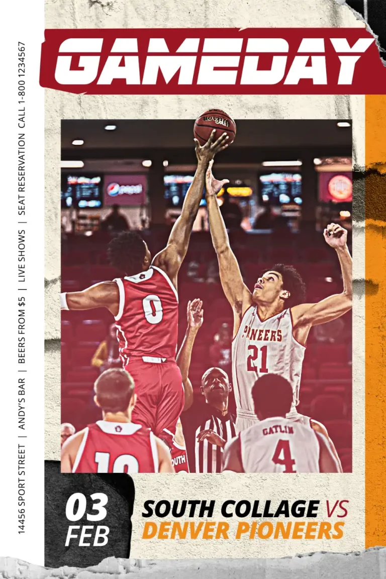 Basketball Game Day Flyer and Social Media Template