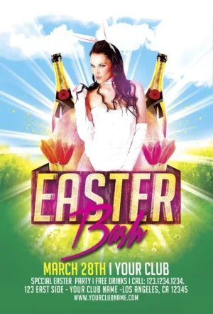 Easter Bash Freebie Flyer Template for your Easter Club Event